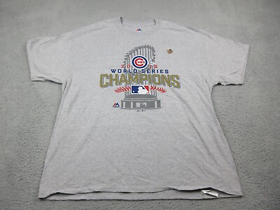 #ad Chicago Cubs Shirt Mens Extra Large Gray 2016 World Series Champs MLB Baseball