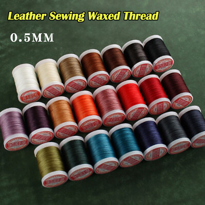 #ad Round Polyester Cord Weave Braided Jewelry Making Leather Sewing Waxed Threads