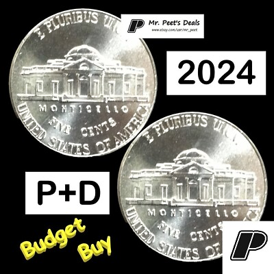 #ad 2 Coins 2024 Pamp;D Jefferson Nickels from Rolls LOW BUDGET BUY 2nds PRESALE