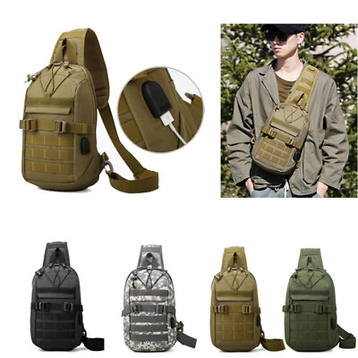 #ad Backpack Tactical Messenger Shoulder Bag Men Outdoor Molle Sling Chest Pack New