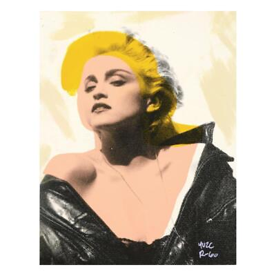 #ad Ringo quot;Madonna in Leatherquot; original mixed media art canvas