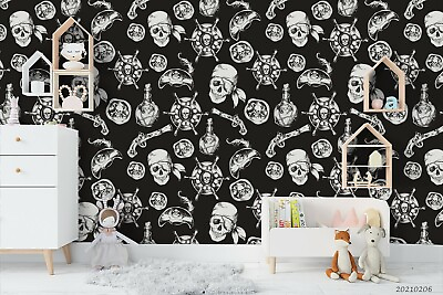 #ad 3D Pirate Seamless Wallpaper Wall Mural Removable Self adhesive Sticker578