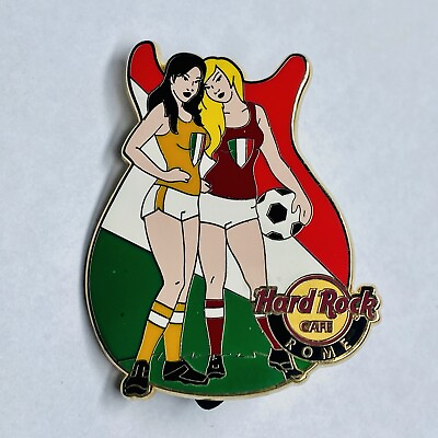 #ad Hard Rock Cafe Pin ROME Football Soccer 2 Girls Pin Series Number 2
