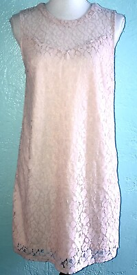 #ad Monteau Lace Shift Dress Anthropologie Medium Boden Blush
