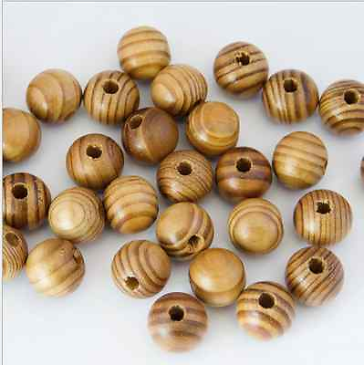 #ad Free shipping 6 40mm Round pearl wood beads beads Pine wood stripe beads