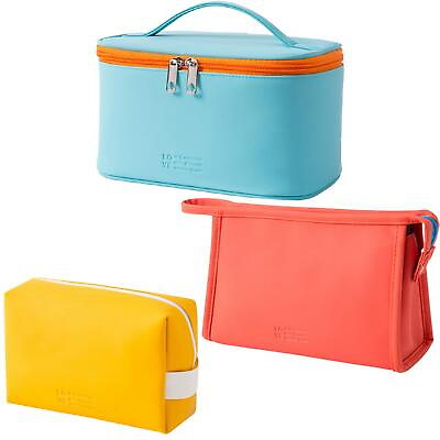 #ad Cosmetic Bag Set of 3 Makeup Bag for Purse Pouch Travel Beauty Zipper Organiz...