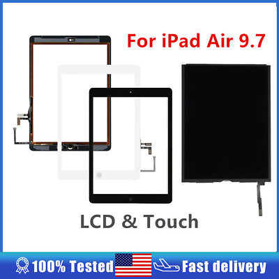#ad Lot Touch Screen Digitizer LCD Display w Button For iPad Air 1 A1474 A1475 A1476