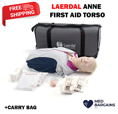 #ad Laerdal Resusci Anne First Aid Torso w Carry Bag High Quality Training Manikin