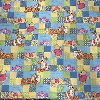 #ad Disney For Springs Industries 1452 Pooh Piglet Tigger Patchwork Sleepy Fabric