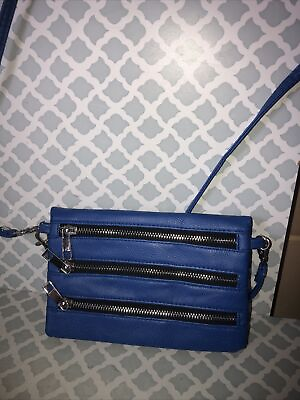 #ad Small Blue Crossbody Wristlet Bag