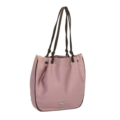 #ad PRADA Hand Bag Satin Pink Auth 68289
