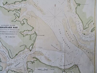 #ad Chesapeake Bay York River James River Virginia Maryland 1833 Blunt coastal map