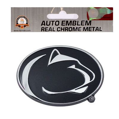 #ad New NCAA Penn State Nittany Lions Car Truck Real Chrome Metal Heavy Duty Emblem