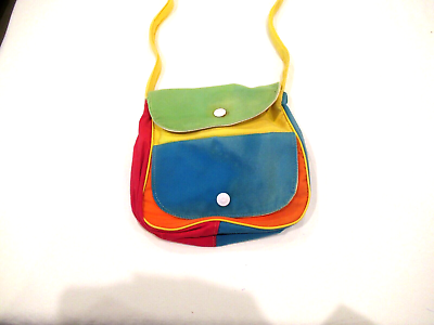 #ad Vintage primary color children#x27;s purse c. 1970s blue orange yellow red green