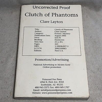 #ad Uncorrected Proof ‘Clutch Of Phantoms’ by Clare Layton 2002 First Edition