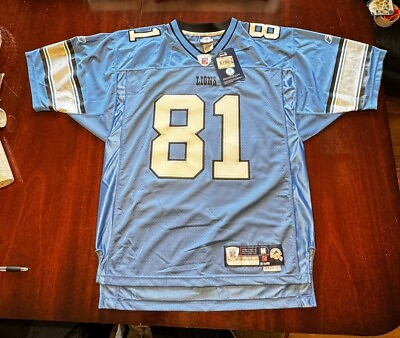 #ad NEW WITH TAGS CALVIN JOHNSON DETROIT LIONS 2007 REEBOK ROOKIE JERSEY MEDIUM