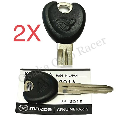 #ad New OEM 2X Mazda Efini RX 7 Uncut Key Blank Spare Genuine JDM FD3S 93 95 92 02