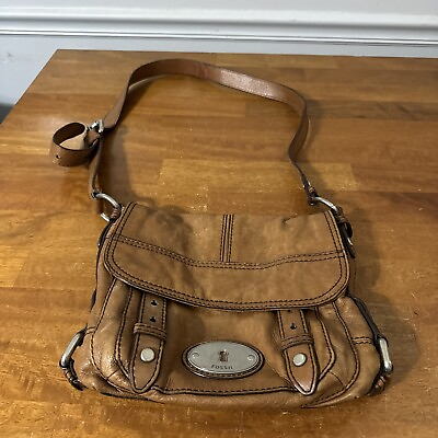 #ad Fossil Women’s Brown Crossbody Leather Bag Purse