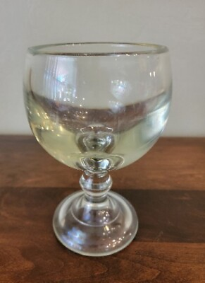 #ad Large Heavy Double Wall Glass Goblet 7 1 2quot; Tall