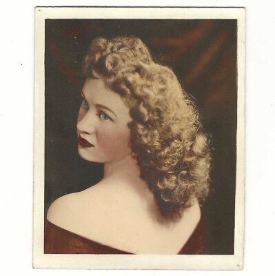 Gorgeous Blue Eye Woman Lipstick Looking Over Shoulder Pinup Pose Portrait Photo $11.90