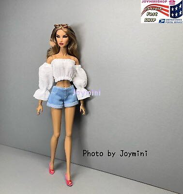 #ad 2PCS Fashion Royalty Integrity Poppy Parker NuFace Dolls Clothes Top Tee Pants