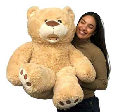 #ad Giant 4 Foot Teddy Bear 48 Inch 122 cm Soft Big Plush Stuffed Animal Beige New