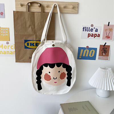 #ad #ad Casual Cartoon Cute Little Girl Printed Simple Versatile Shoulder Bag Canvas Bag