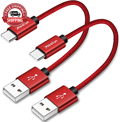 #ad Short USB C Cable 1Ft 2 Pack Fast Charging USB a to USB C Cable Braided Type C