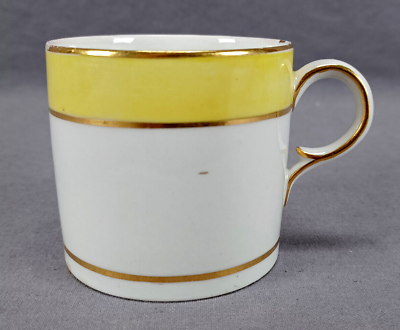 #ad Derby Yellow Band amp; Gold Bone China Coffee Can Circa 1806 1825