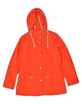 #ad GAP Womens Hooded Overcoat UK 8 Small Orange Cotton AI06