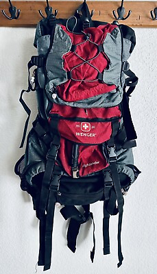 #ad WENGER Swiss Gear HIGHLANDER Hiking Trekking Backpack red black