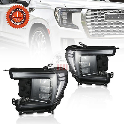 #ad Front LED Headlight Leftamp;Right Side RHLH For 2021 2023 GMC Yukon XL SLE SLT