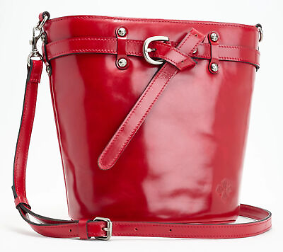 #ad Patricia Nash Elanor Elanor Belted Bucket Crossbody Bag Lava New