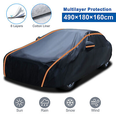 #ad Heavy Duty Outdoor Full Car Cover 100% Waterproof Protect Fit 15 16FT Auto Sedan