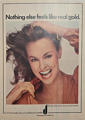 #ad 1980 Karat Gold Jewelry Ad Nothing Else Feels Like 80s Woman Fashion