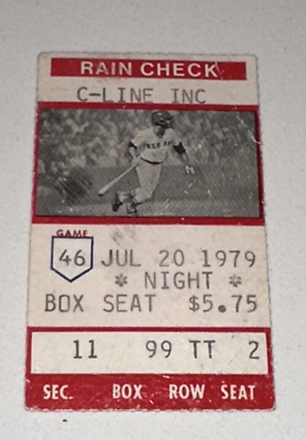 #ad 7 20 79 Seattle Mariners Red Sox Night Game Fenway MLB Ticket Stub Parrott CGSO
