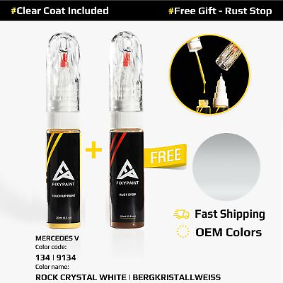 #ad Car Touch Up Paint For MERCEDES V Code:134 9134 ROCK CRYSTAL WHITE Scratch Fix
