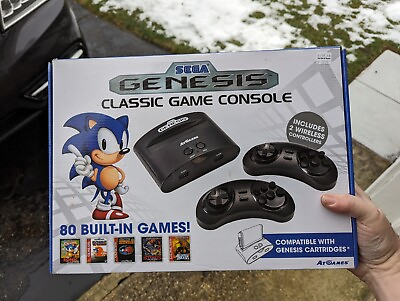 #ad Sega Genesis Classic Game Console w 80 Games Preloaded CIB in Original Box