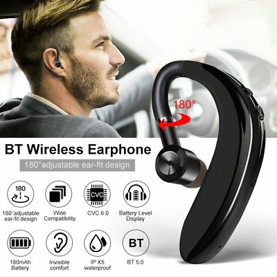 #ad Bluetooth 5.0 Wireless Handsfree Stereo HiFi Headset Earphone for Samsung iPhone