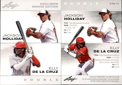 #ad Jackson Holliday Elly De La Cruz 2023 Leaf Rookies Edition #ERE 01 Reds Orioles