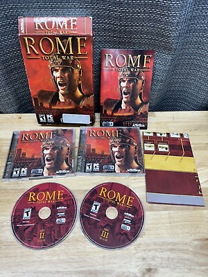 #ad Rome: Total War PC 2004 BOX MANUAL amp; MAP Disc 2 amp; 3 Only No Disc 1