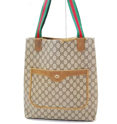 #ad Auth GUCCI GG Sherry Shoulder Tote Bag PVC Leather Brown 0429a