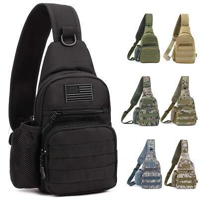 Outdoor Tactical Sling Bag Military MOLLE Crossbody Pack Chest Shoulder Backpack $14.99