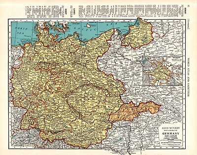 #ad 1941 Antique Germany Map Vintage Map of Germany Europe Wall Decor 1538