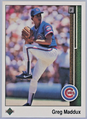 #ad 1989 Upper Deck Greg Maddux Cubs HOF Baseball Card Number 241