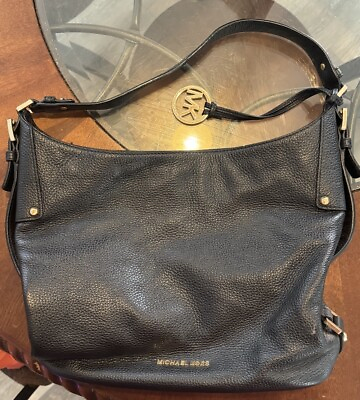 #ad Michael Kors Black Faux Leather Handbag