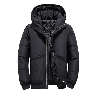#ad Men Duck Down Jacket Hooded Coat Outwear Puffer Parka Thicken Winter Ski Classic