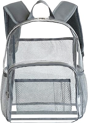 #ad Backpack Clear Heavy Duty Transparent Bookbag Large See Through Pvc School Bag