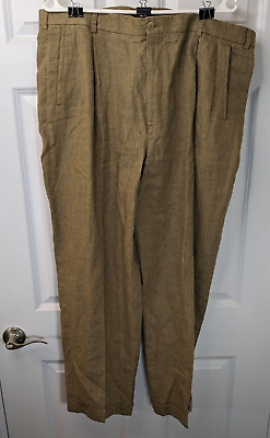#ad Riviera women#x27;s Linen Pants cuffed brown size 40x30
