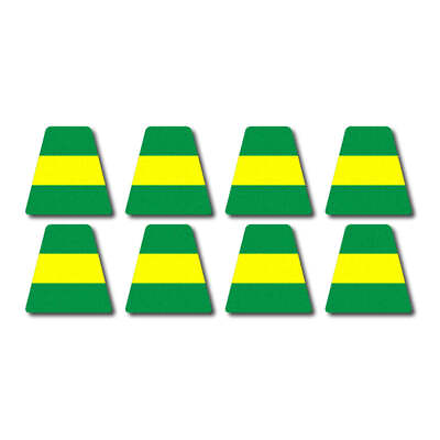 #ad 3M Scotchlite Reflective Tetrahedron Set Green w Yellow Stripe